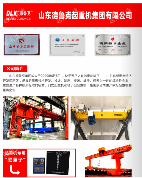 山东起重机的保护装置都有哪些?山东德鲁克起重机集团有限公司