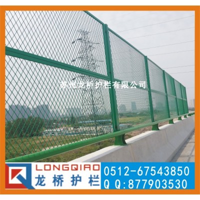 泰安桥梁防抛网 泰安高速桥护栏网 浸塑绿色钢板网 龙桥厂图2