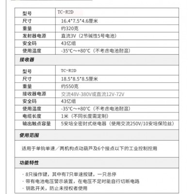 TC-R2D两路工业无线遥控器、农机遥控器图5